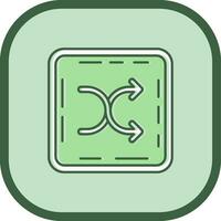 Shuffle Line filled sliped Icon vector