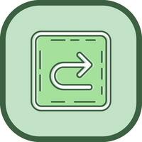 U turn Line filled sliped Icon vector