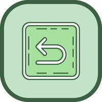 U turn Line filled sliped Icon vector