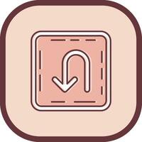 U turn Line filled sliped Icon vector