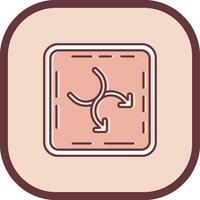 Shuffle Line filled sliped Icon vector