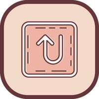 U turn Line filled sliped Icon vector