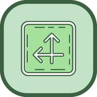 Intersect Line filled sliped Icon vector