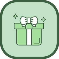 Gift Line filled sliped Icon vector