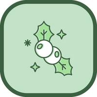 Mistletoe Line filled sliped Icon vector