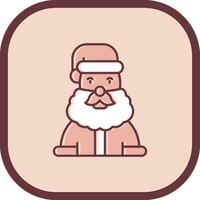 Papa Noel claus línea lleno resbaló icono vector