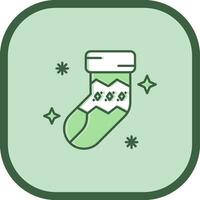 Sock Line filled sliped Icon vector