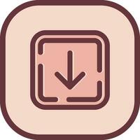 Down arrow Line filled sliped Icon vector