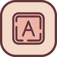 Letter a Line filled sliped Icon vector