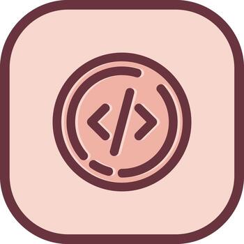 Code Line filled sliped Icon vector