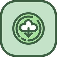 Cloud download Line filled sliped Icon vector