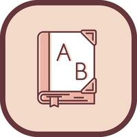 Dictionary Line filled sliped Icon vector
