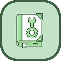 usuario manual línea lleno resbaló icono vector