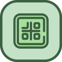 Qr code Line filled sliped Icon vector