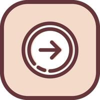 Right arrow Line filled sliped Icon vector