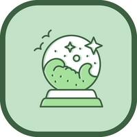 Crystal ball Line filled sliped Icon vector