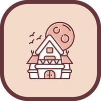 Haunted house Line filled sliped Icon vector