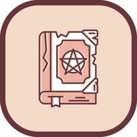 magia libro línea lleno resbaló icono vector