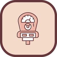 Meter Line filled sliped Icon vector