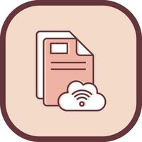 Cloud Line filled sliped Icon vector