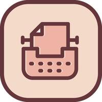 Typewriter Line filled sliped Icon vector