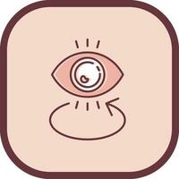 Eye Line filled sliped Icon vector