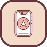Direction Line filled sliped Icon vector