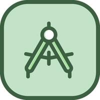 Drawing compass Line filled sliped Icon vector
