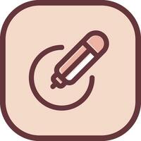 Pencil circle Line filled sliped Icon vector
