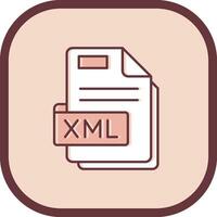 Xml Line filled sliped Icon vector