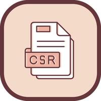 csr línea lleno resbaló icono vector