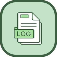 Log Line filled sliped Icon vector