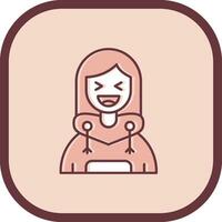 Laugh Line filled sliped Icon vector