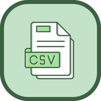 csv línea lleno resbaló icono vector