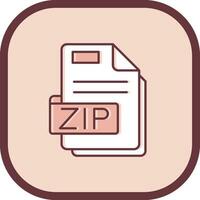 Zip Line filled sliped Icon vector