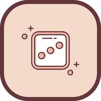 Dice three Line filled sliped Icon vector