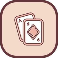 Poker Line filled sliped Icon vector