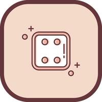 Dice four Line filled sliped Icon vector