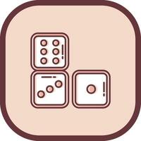 Dices Line filled sliped Icon vector