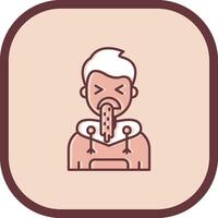 Vomit Line filled sliped Icon vector