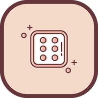 Dice six Line filled sliped Icon vector