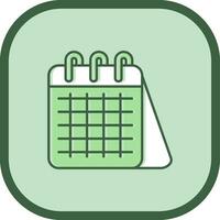Calender Line filled sliped Icon vector