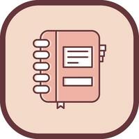 Notebook Line filled sliped Icon vector