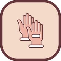 Hand gloves Line filled sliped Icon vector
