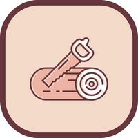 Sawing Line filled sliped Icon vector