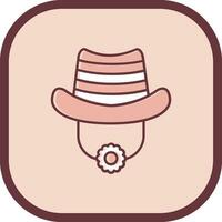 Hat Line filled sliped Icon vector