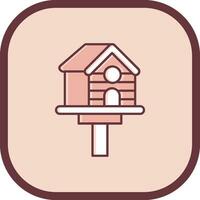 Bird house Line filled sliped Icon vector