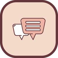 Message Line filled sliped Icon vector