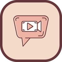 Video chat Line filled sliped Icon vector