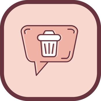 Delete message Line filled sliped Icon vector